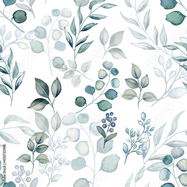 Obraz Vector pattern seamless with leaves and herbals. Vector pattern seamless.
