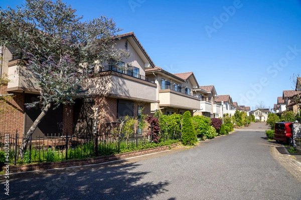 Fototapeta 新築戸建の並ぶ新興住宅街