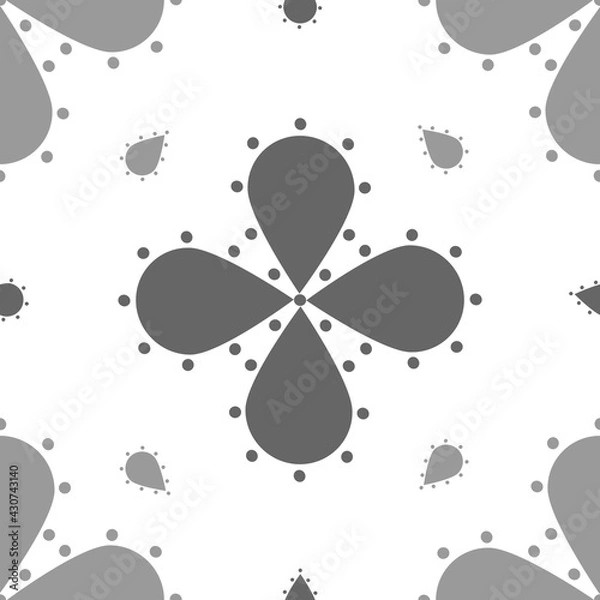Fototapeta  Seamless Pattern flowers and dots