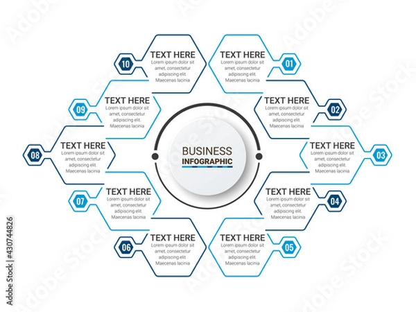 Obraz Business data visualization. timeline infographic icons designed for abstract background template. vector banner can be used for workflow layout, diagram,presentation, education or any number option.