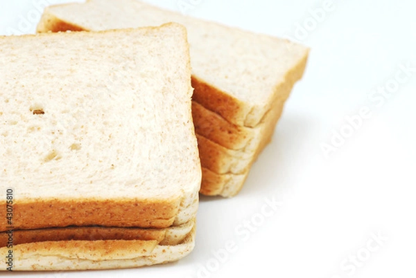 Fototapeta Bread on white background
