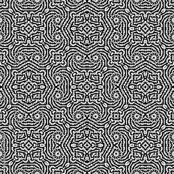 Fototapeta Black and white geometric seamless vector pattern