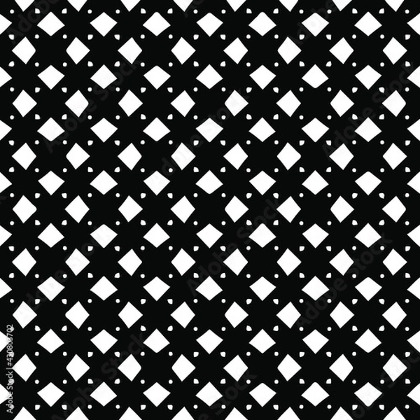 Fototapeta  Geometric vector pattern with triangular elements. Seamless abstract ornament for wallpapers and backgrounds. Black and white colors.