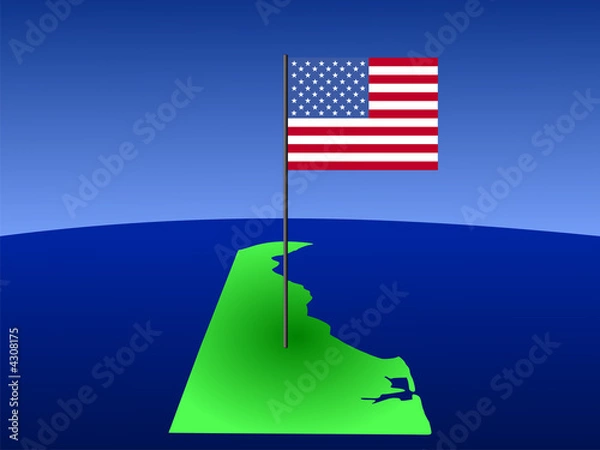 Fototapeta Delaware with American Flag