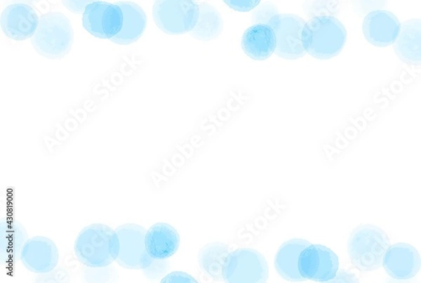 Fototapeta シンプルな青色の水玉模様のフレーム