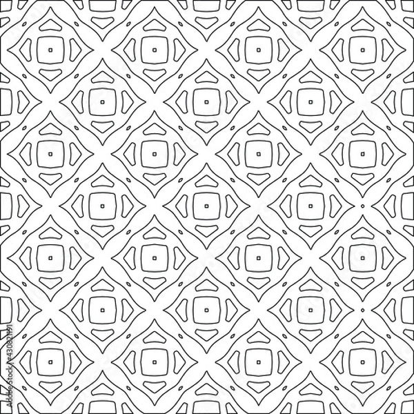 Obraz Geometric vector pattern with triangular elements. Seamless abstract ornament for wallpapers and backgrounds. Black and white colors. 