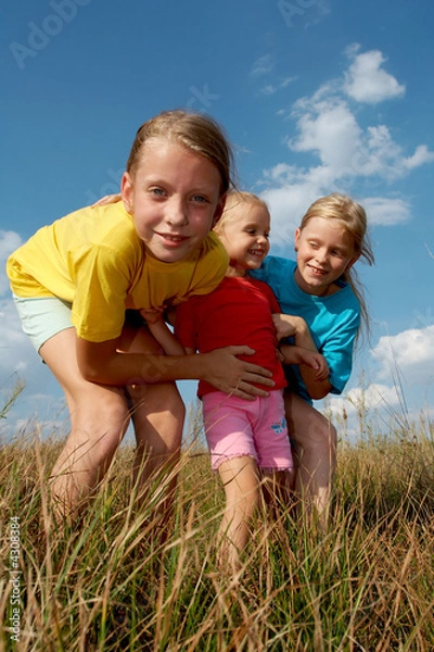 Fototapeta Children on a meadow