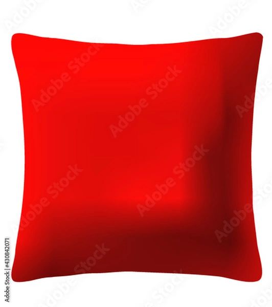 Fototapeta Vector graphics, red pillow mockup