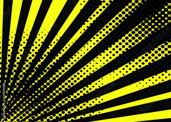 Obraz BLACK AND YELLOW COMIC ZOOM BACKGROUND