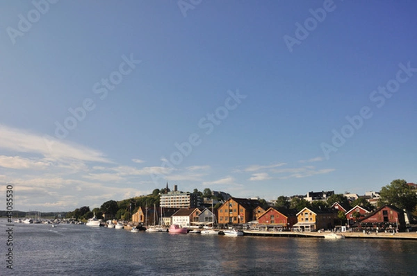 Obraz Tonsberg waterfront, Brygge, with restaurants