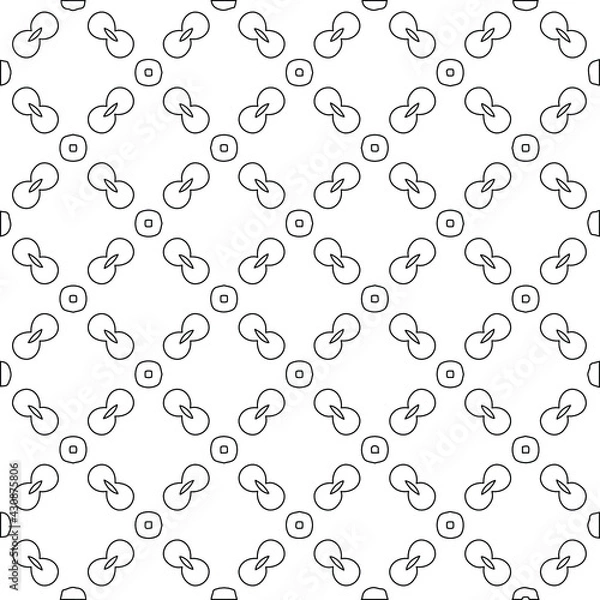 Fototapeta Geometric vector pattern with triangular elements. Seamless abstract ornament for wallpapers and backgrounds. Black and white colors. 
