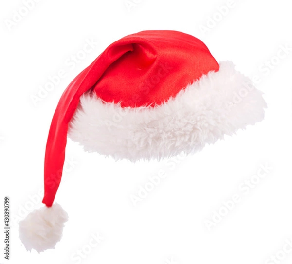 Obraz Single Santa Claus red hat isolated on white