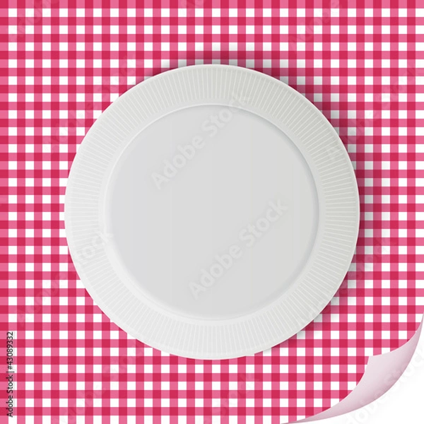 Obraz Vector plate on tablecloth