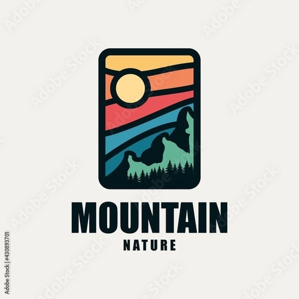Obraz mountain nature emblem logo design vector