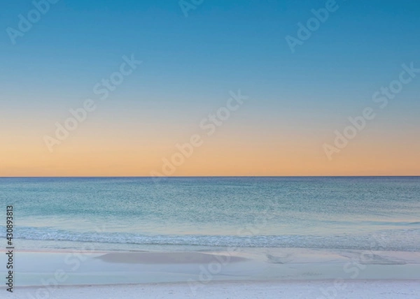 Obraz white sand on gulf beach at sunset