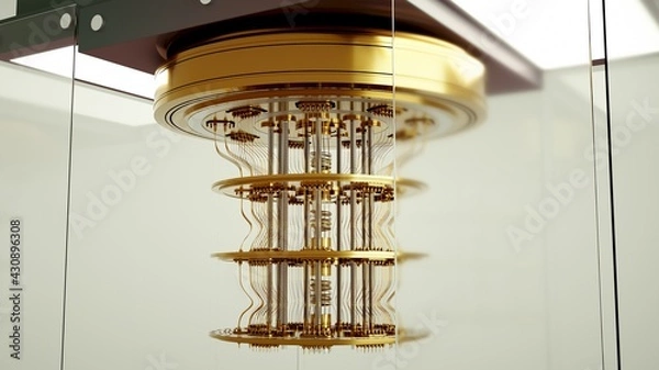 Fototapeta quantum computer in the glass case