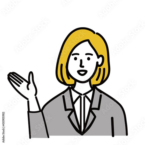 Fototapeta 女性　金髪　若い　スーツ　ベクター　ポップ　提案
