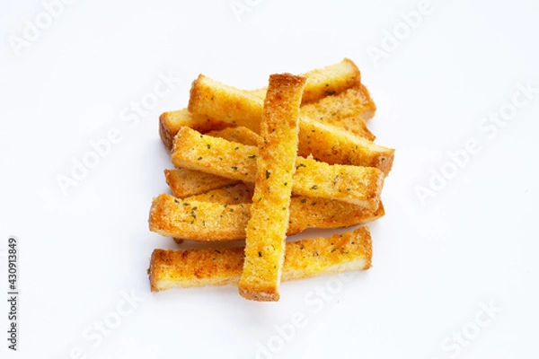 Obraz Garlic bread sticks isolated on white