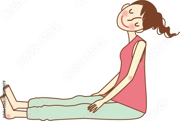 Fototapeta 深呼吸をしている女性。