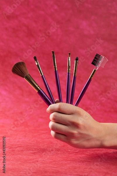 Obraz different make up brushes