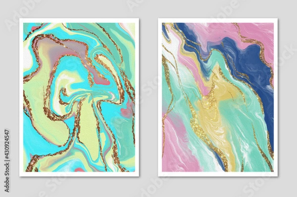 Obraz Creative hand-painted illustration for wall decoration, postcard cover design or brochure design. Abstract background. Paint strokes on the canvas. Blurred colors. The texture of the canvas.