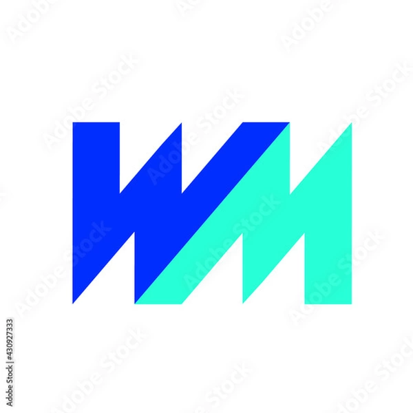 Fototapeta isolated letter ww vector icon