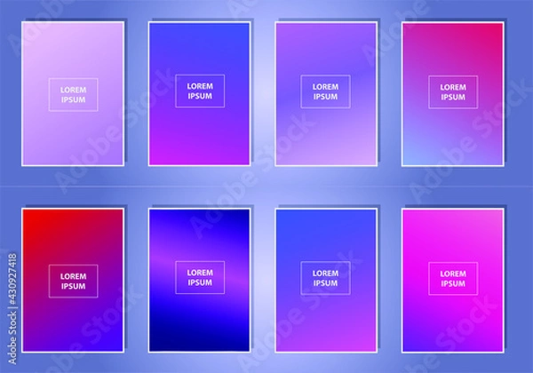 Fototapeta Set of abstract vector gradient backgrounds. Colorful texture for your design. Mobile app template