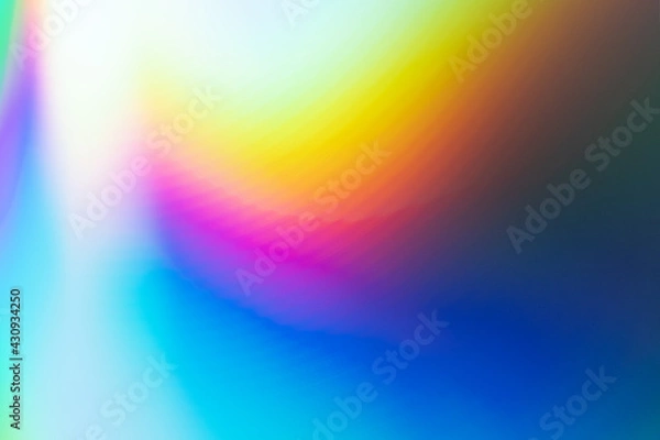 Fototapeta Abstract color spectrum background with line texture. Colorful light effect on glass with the rainbow gradient.