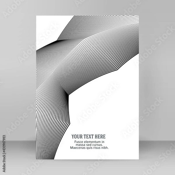 Obraz Design elements. Curved sharp corners many streak. Abstract vertical broken stripes on white background isolated. Creative band art. Vector illustration EPS 10. Black lines created using Blend Tool
