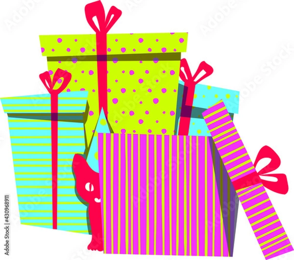 Fototapeta Kitten's Surprise Party for kids