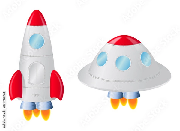 Fototapeta spaceships on a white background