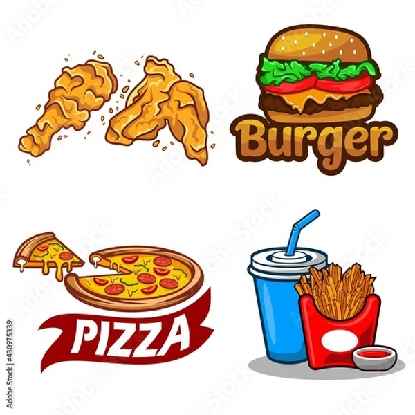 Obraz fast food vector