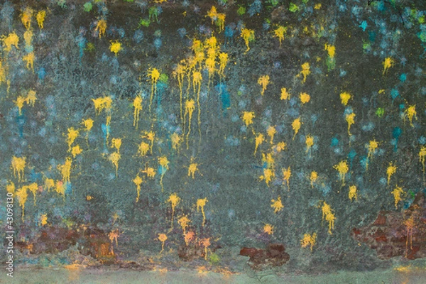 Obraz paintball ammunition splashes on the concrete wall