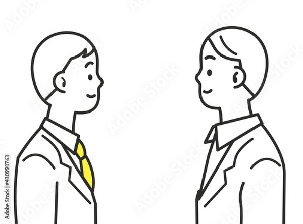 Obraz 男性 顔を向き合わせる 素材 