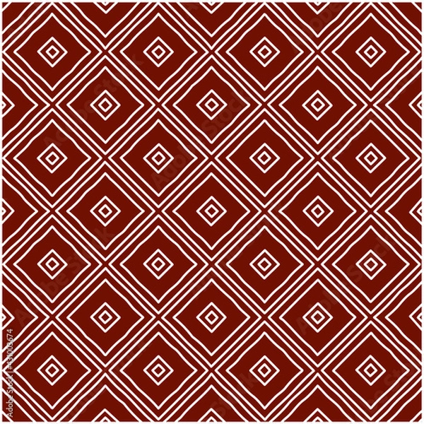 Fototapeta Geometric vector pattern with triangular elements. Seamless abstract ornament for wallpapers and backgrounds. red and white colors. 