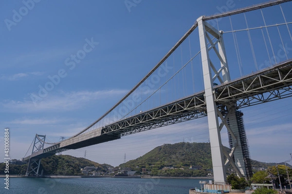 Fototapeta ノーフォーク広場から関門橋を望む