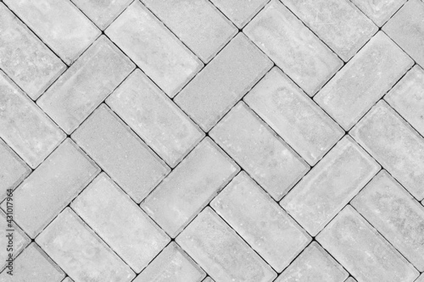 Obraz Gray paving slabs urban street road floor stone tile texture background, top view