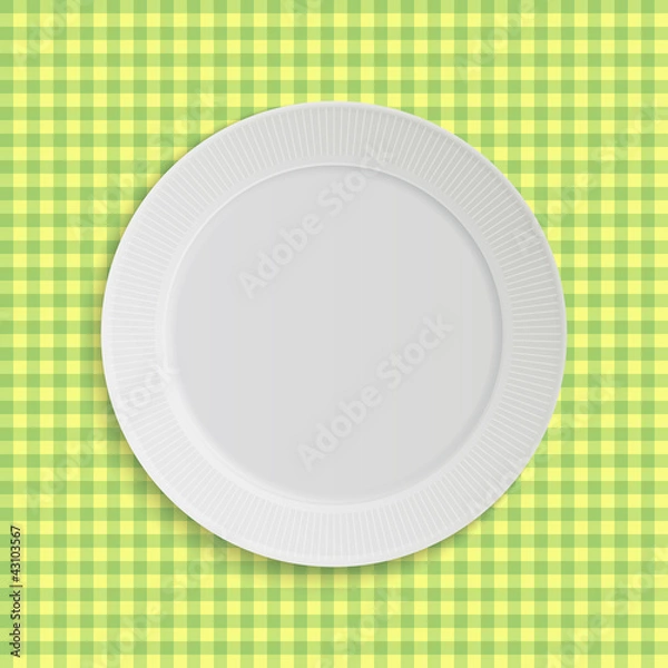 Obraz Vector plate on tablecloth
