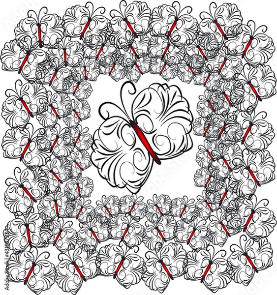 Obraz BUTTERFLY COLORING PAGE