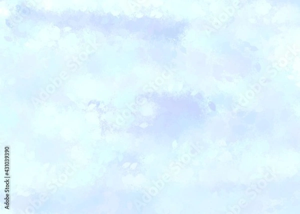 Obraz Watercolor background, Blue sky with clouds, sea, water. blank pattern.