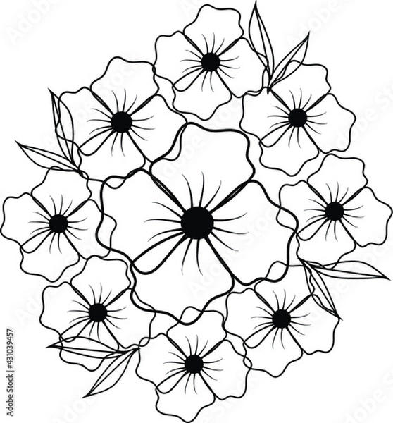 Obraz FLOWERS COLORING PAGE