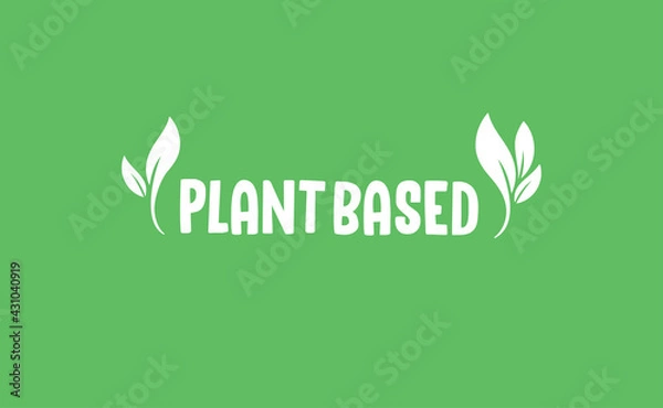 Obraz Plant based emblem design. Vegan, veggie, vegetarian food representation.