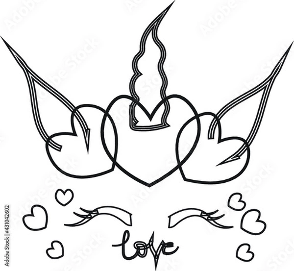 Obraz LOVE COLORING PAGE