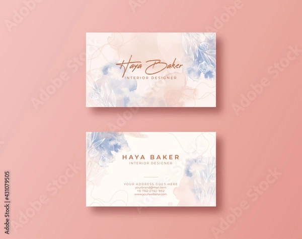 Obraz Beautiful business card template with watercolor