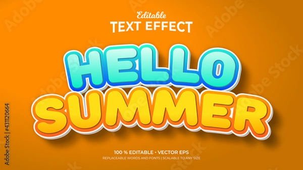 Obraz Hello Summer 3D Style Editable Text Effects