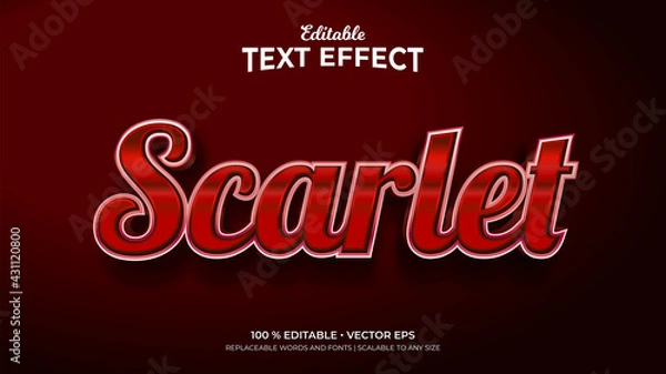 Obraz Scarlet 3d Style Editable Text Effects