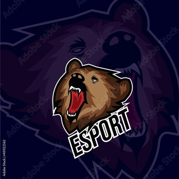 Obraz bear mascot esport logo design