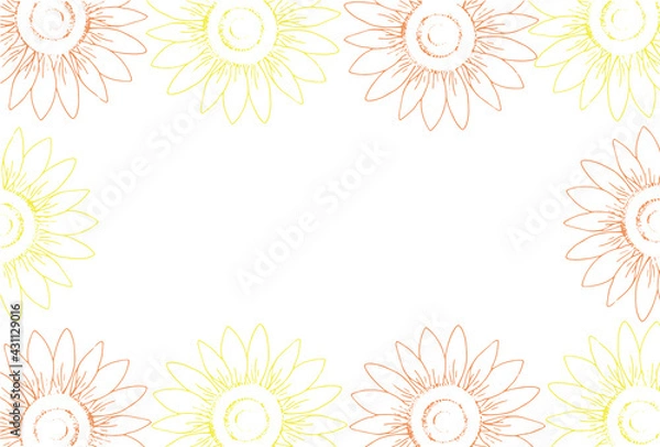 Fototapeta ひまわりの暑中見舞い