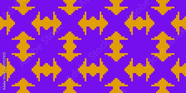 Fototapeta Pixel vector background seamless pattern. Abstract Mosaic