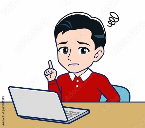 Fototapeta 赤い服を着た若い男性